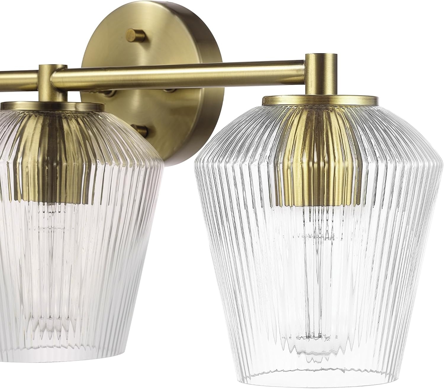 image:imageGlobe Electric 51234 5Piece AllinOne Bathroom Set Chrome 23 3Light Vanity Wall Light with Clear Glass Shades Towel Bar and Ring Robe Hook Toilet Paper Holder Beauty Room AccessoriesBrass