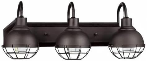 image:imageGlobe Electric 51620 Eli 3Light Caged Vanity Light Dark Bronze Bulbs Included 220 Lumen