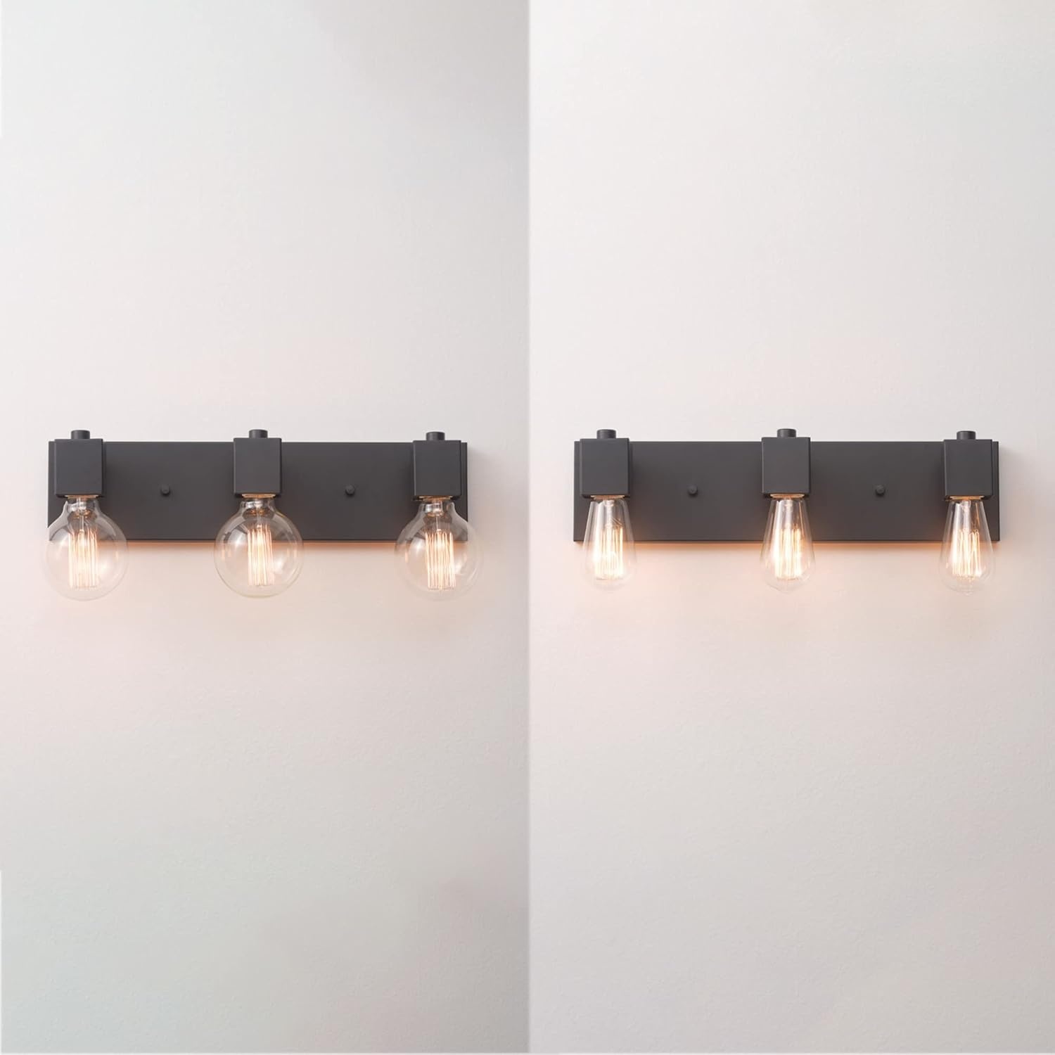 image:imageGlobe Electric 51634 Dakota 5Piece AllinOne Bathroom Set 3 Vanity Light with Seeded Glass Shades Bar Toilet Paper Holder Towel Ring Robe Hook Matte BlackMatte Black Trento
