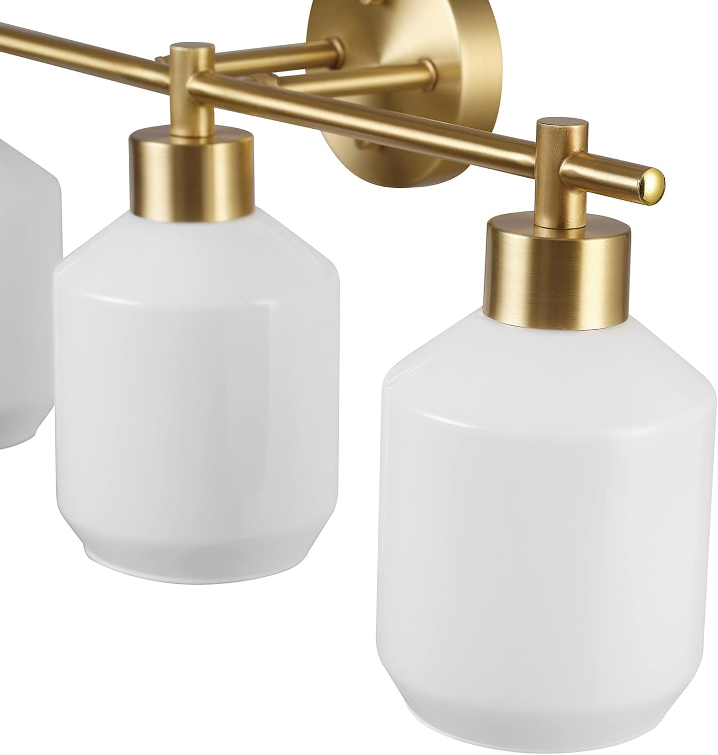 image:imageGlobe Electric 52055 Cannes 3Light Vanity Light Matte Brass Opal Glass Shades