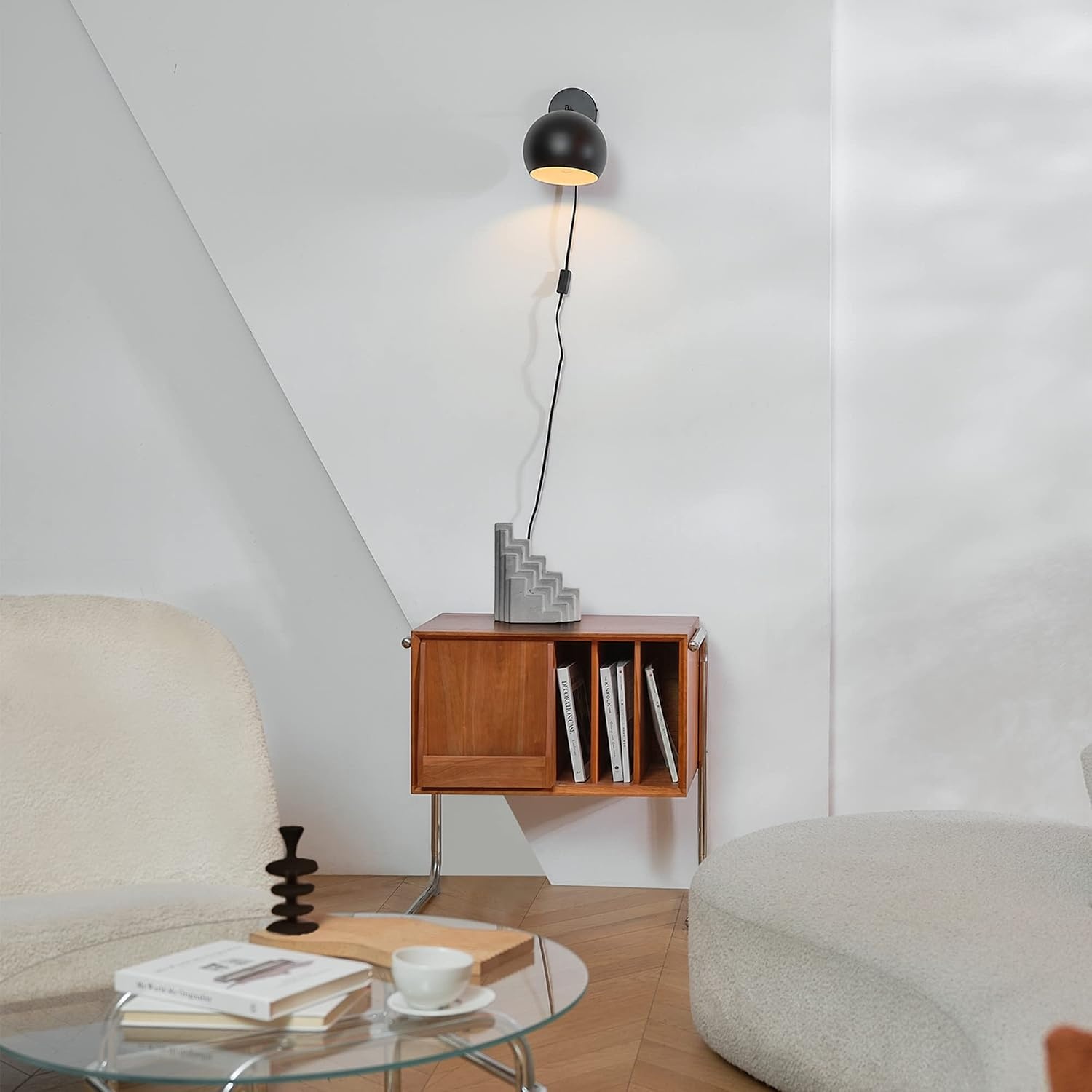 image:imageGlobe Electric 52076 Molly 1Light Plugin or Hardwire Wall Sconce Matte Black