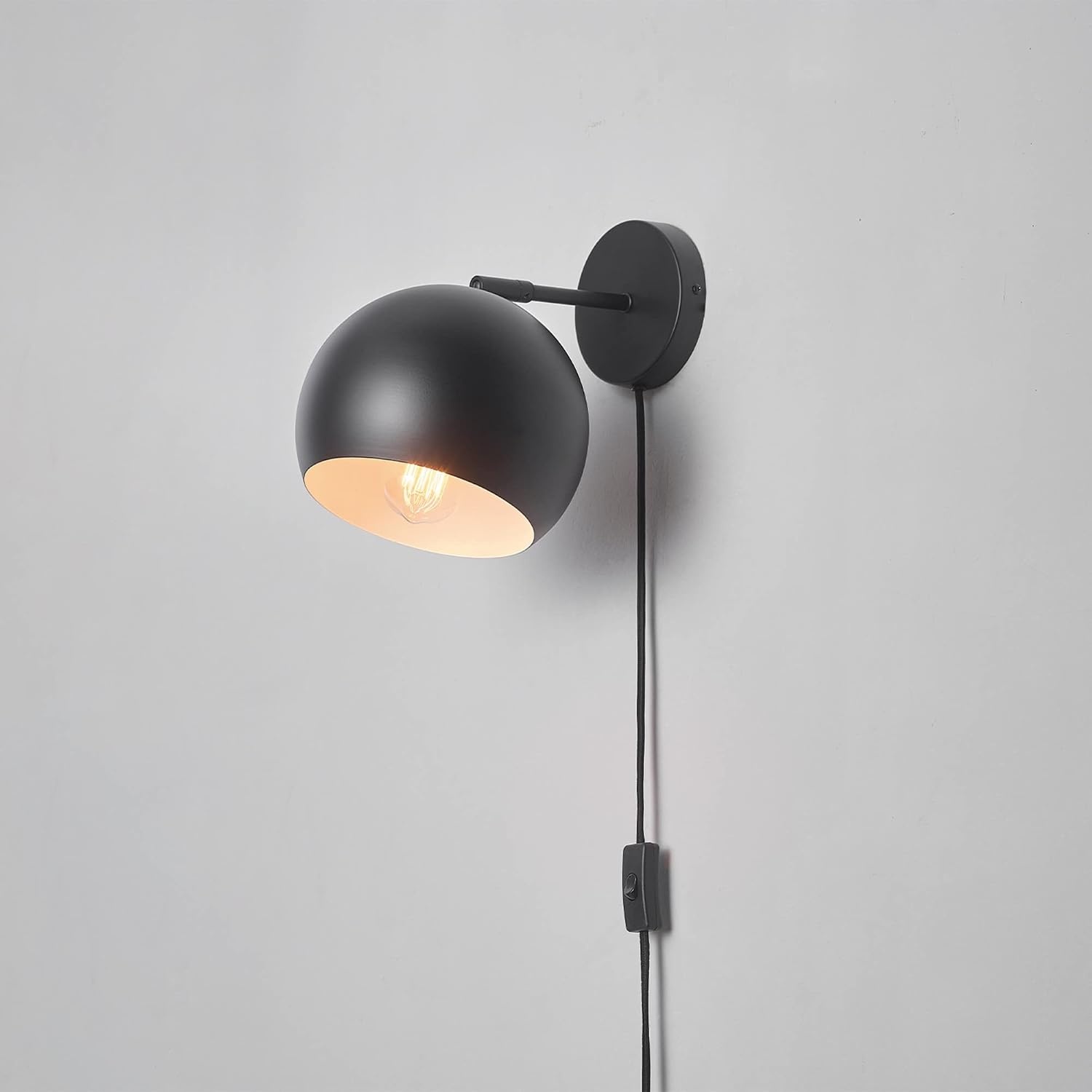 image:imageGlobe Electric 52076 Molly 1Light Plugin or Hardwire Wall Sconce Matte Black