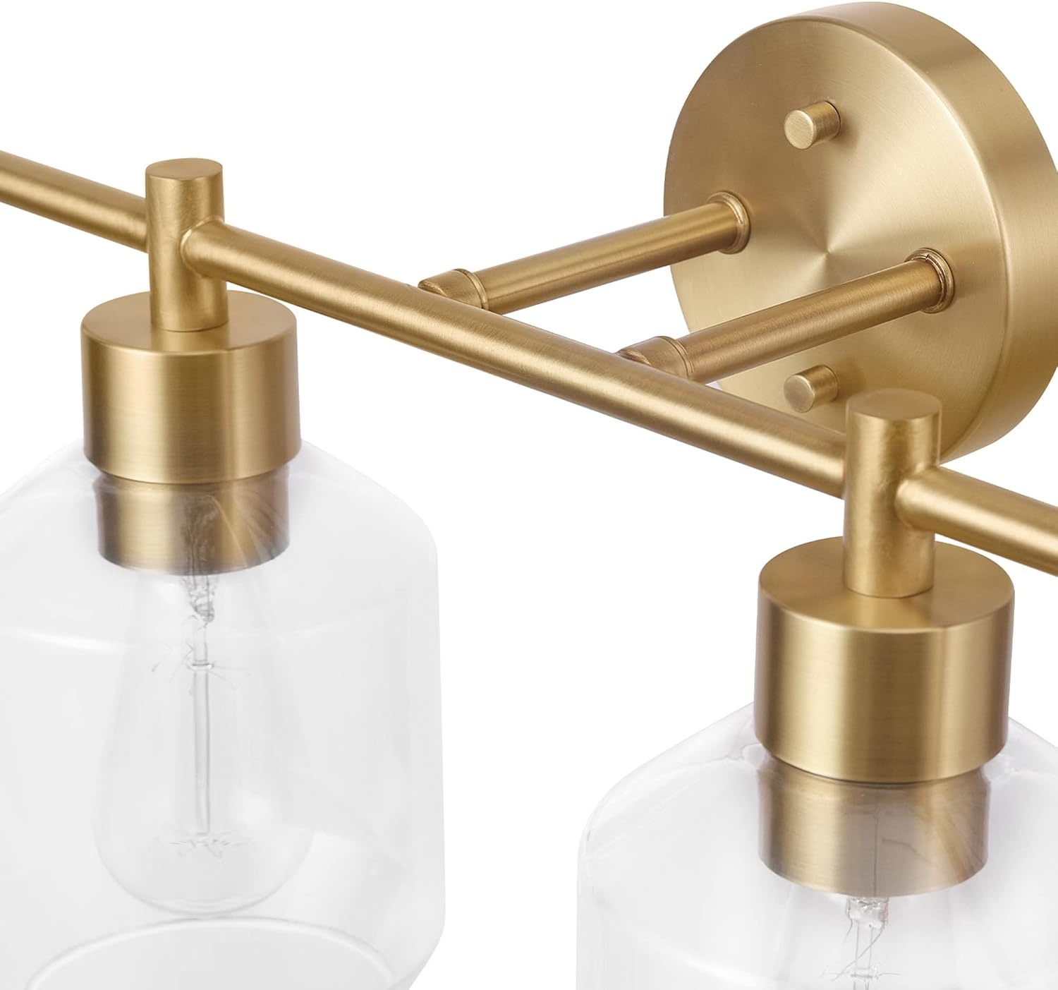 image:imageGlobe Electric 52083 Cannes 4Light Vanity Light Matte Brass Opal Glass Shades Bulb Not IncludedCannes 4Light