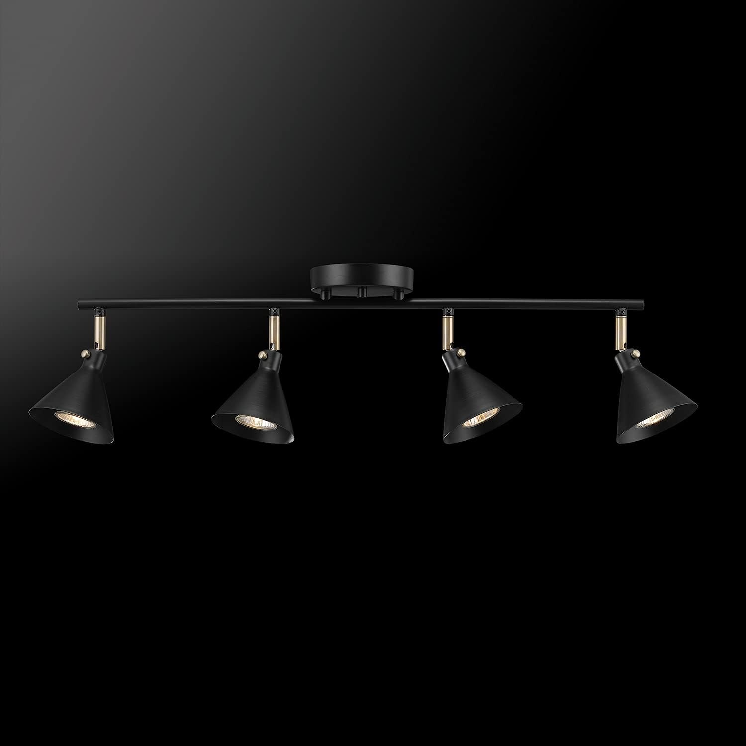image:imageGlobe Electric 57228 4Light Track Lighting Matte Black Matte Brass Accents Lighting for Kitchen Bathroom Bedroom or Dining Room Living Room Ceiling Lights Light Fixture Kitchen Island Lights