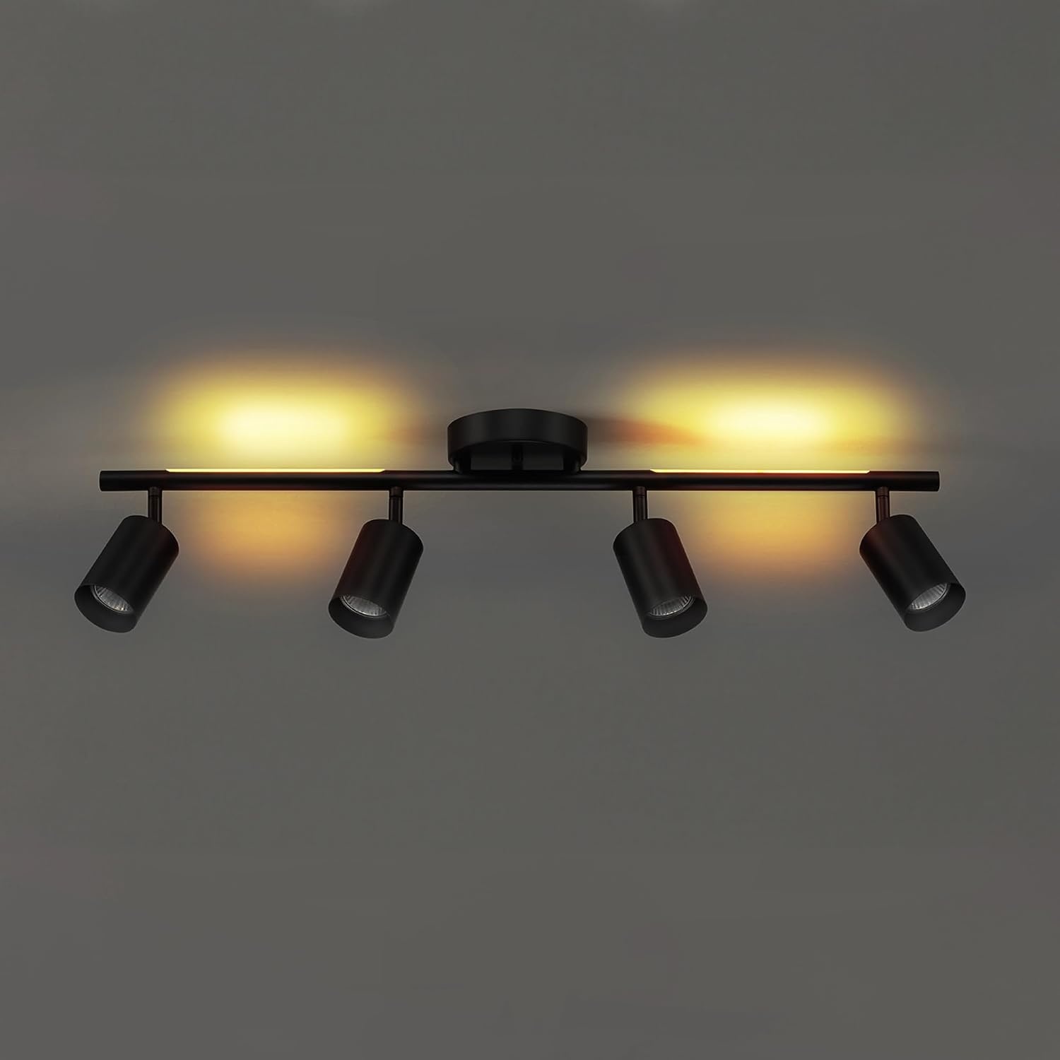image:imageGlobe Electric 57500 4Light Track Lighting Matte Black Adjustable Center Swivel Bar Modern Ceiling Fixture for Kitchen Island Hallway or Dining Room Table GU10 BiPin Twist and Click BaseBlack Pratt
