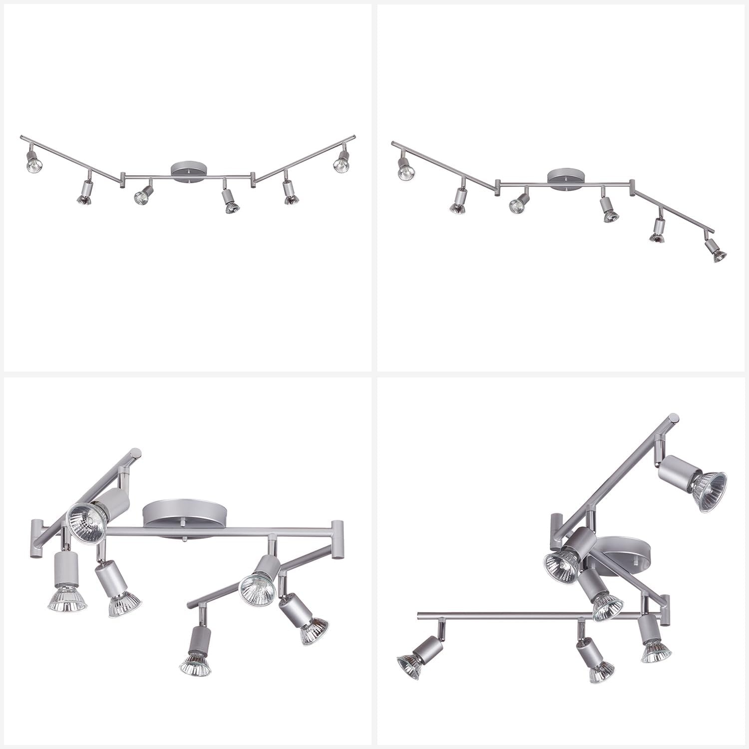 image:imageGlobe Electric 58932 Payton Collection 4 Bar Track Light Matte Silver Bulb Not IncludedMatte Silver