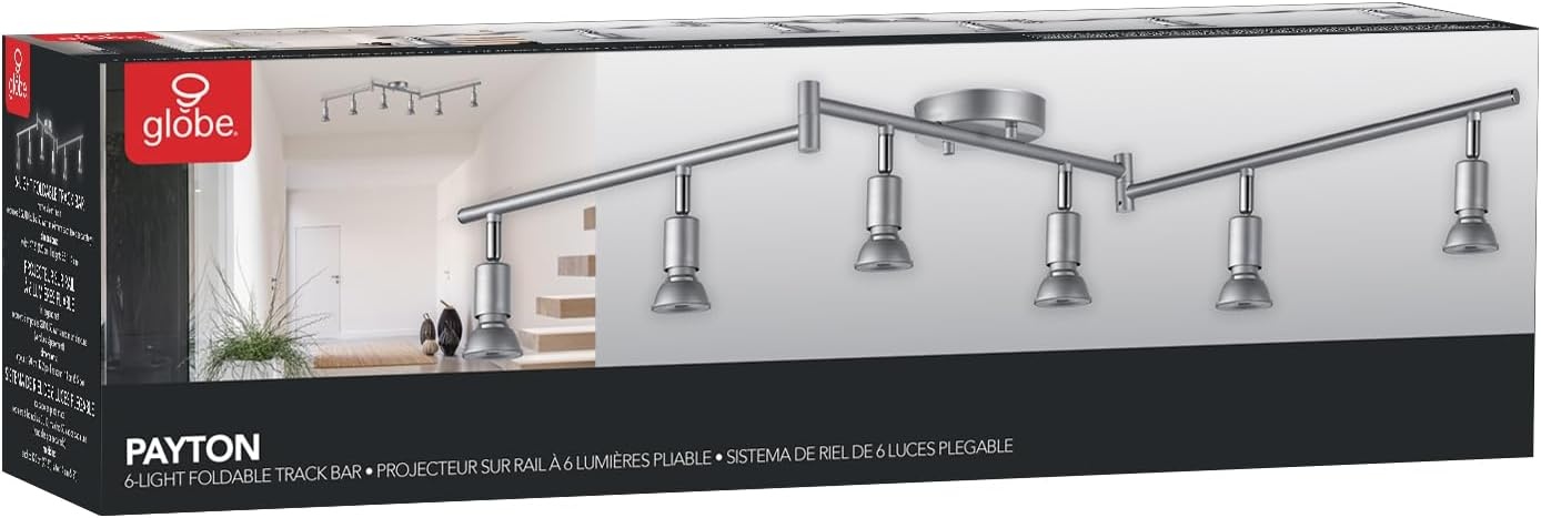 image:imageGlobe Electric 58932 Payton Collection 4 Bar Track Light Matte Silver Bulb Not IncludedMatte Silver
