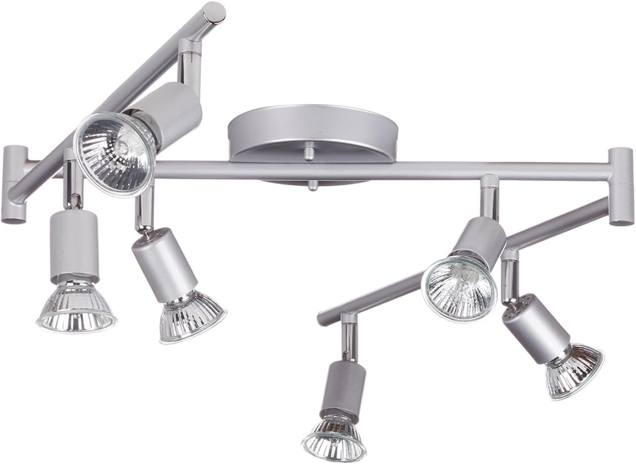 image:imageGlobe Electric 58932 Payton Collection 4 Bar Track Light Matte Silver Bulb Not IncludedMatte Silver