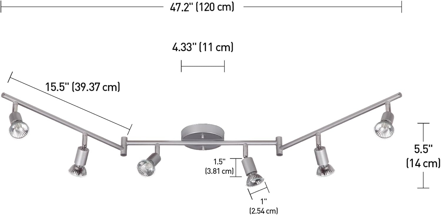 image:imageGlobe Electric 58932 Payton Collection 4 Bar Track Light Matte Silver Bulb Not IncludedMatte Silver