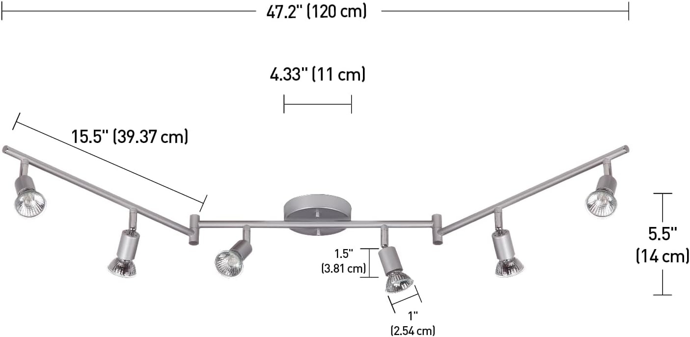 image:imageGlobe Electric 58932 Payton Collection 4 Bar Track Light Matte Silver Bulb Not IncludedMatte Silver