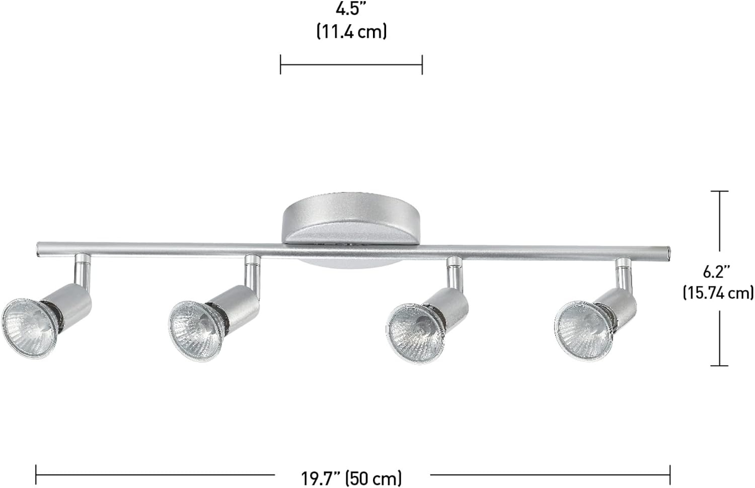 image:imageGlobe Electric 58932 Payton Collection 4 Bar Track Light Matte Silver Bulb Not IncludedMatte Silver