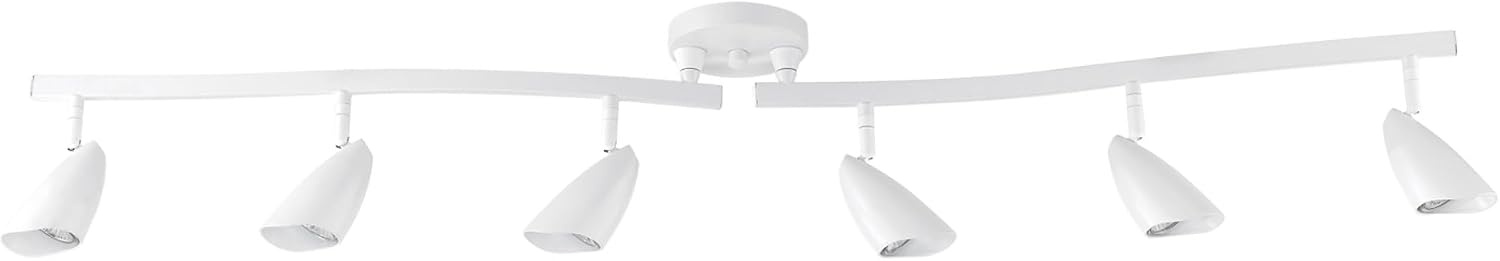 image:imageGlobe Electric 59353 Grayson 6Light Adjustable SShape Track Lighting White Color Matte Finish 866 Bulbs Not IncludedMatte White