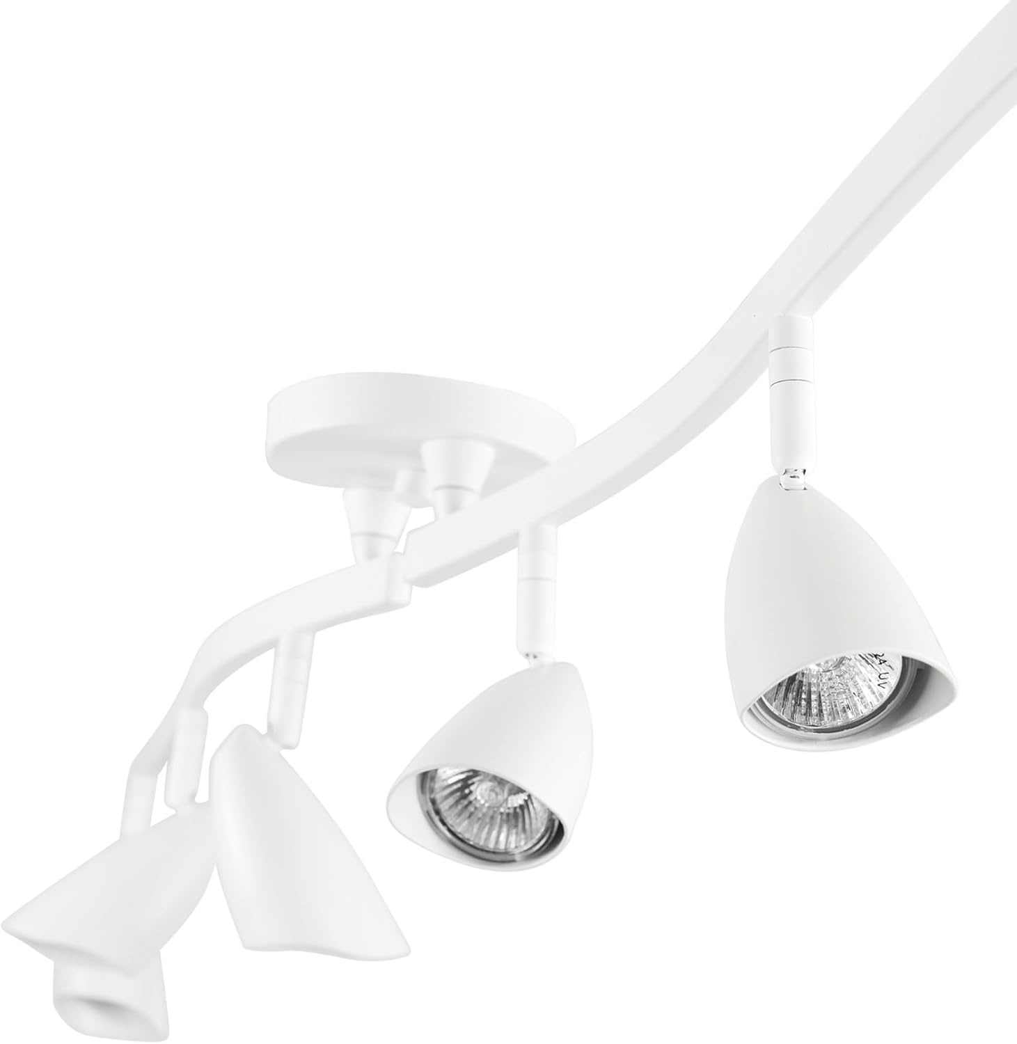 image:imageGlobe Electric 59353 Grayson 6Light Adjustable SShape Track Lighting White Color Matte Finish 866 Bulbs Not IncludedMatte White