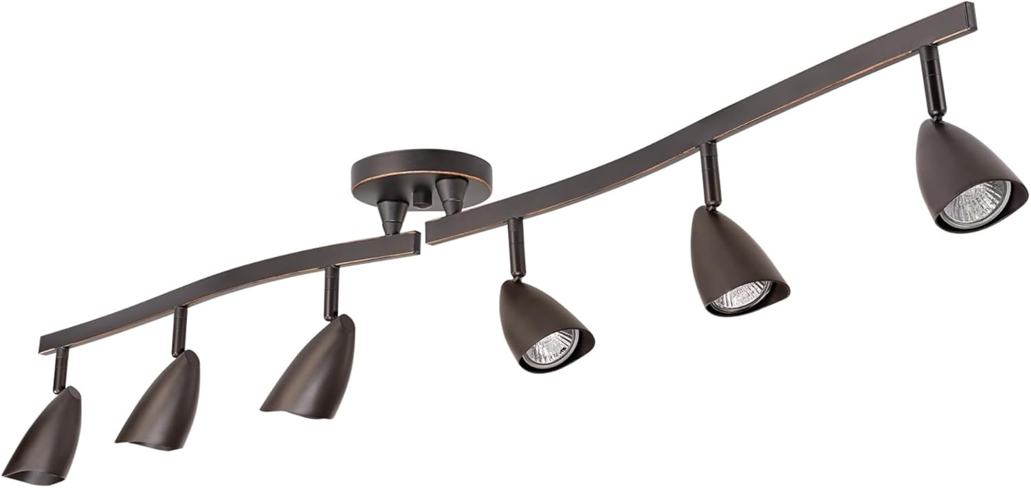 image:imageGlobe Electric 59353 Grayson 6Light Adjustable SShape Track Lighting White Color Matte Finish 866 Bulbs Not IncludedOilRubbed Bronze