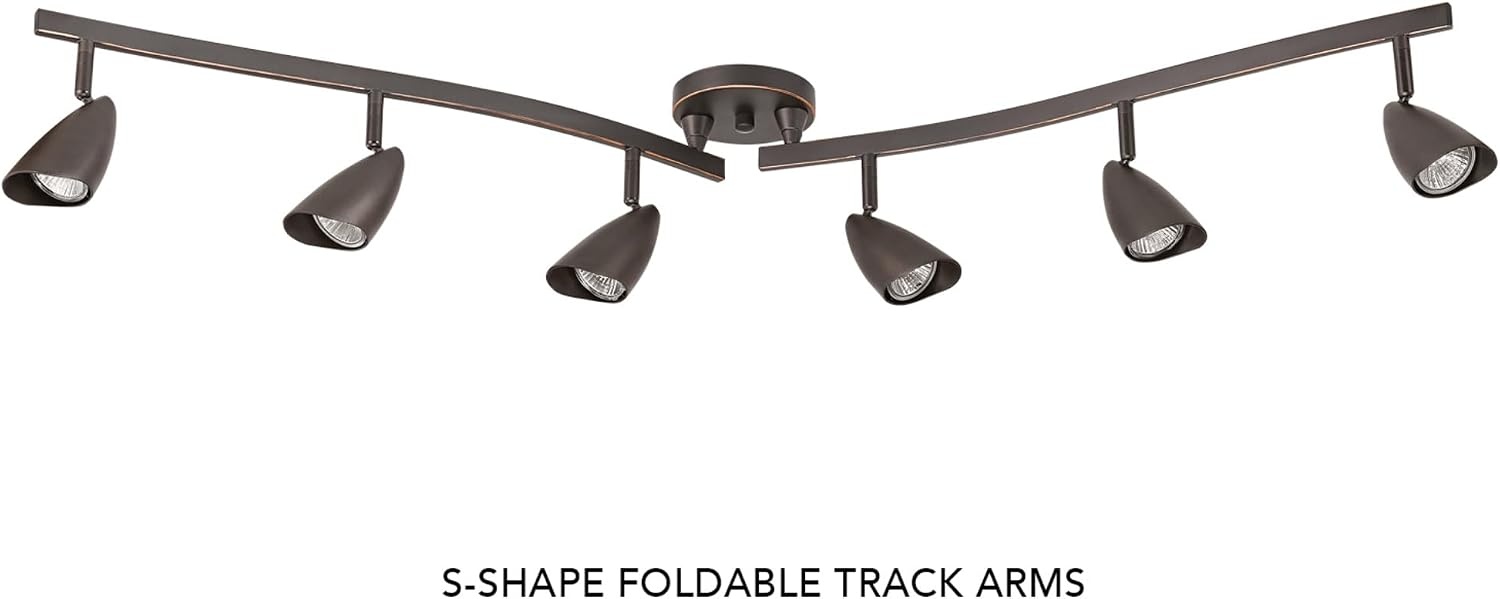 image:imageGlobe Electric 59353 Grayson 6Light Adjustable SShape Track Lighting White Color Matte Finish 866 Bulbs Not IncludedOilRubbed Bronze