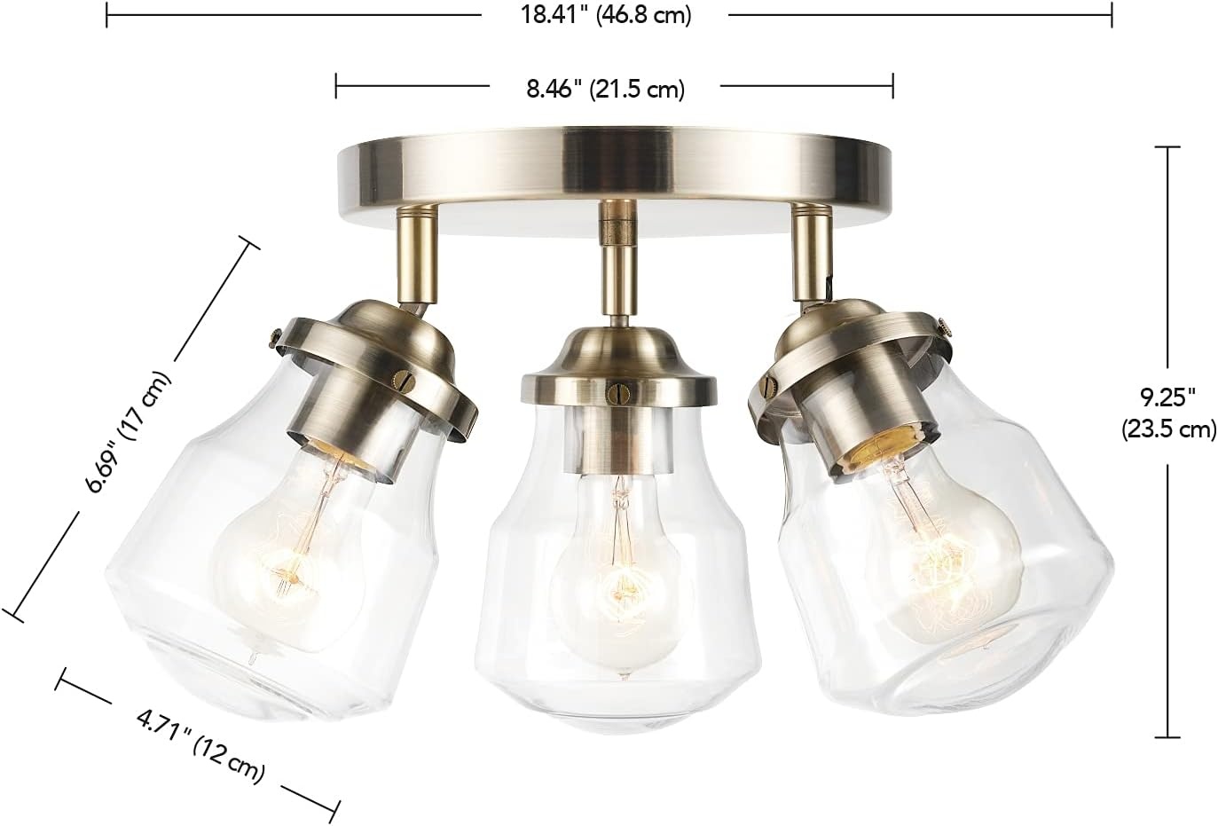 image:imageGlobe Electric 59767 Mabel 3Light Track Lighting Antique Brass Frosted Glass Shades Bulbs Included GoldAntique Brass Gerald
