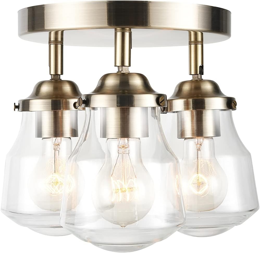 image:imageGlobe Electric 59767 Mabel 3Light Track Lighting Antique Brass Frosted Glass Shades Bulbs Included GoldAntique Brass Gerald