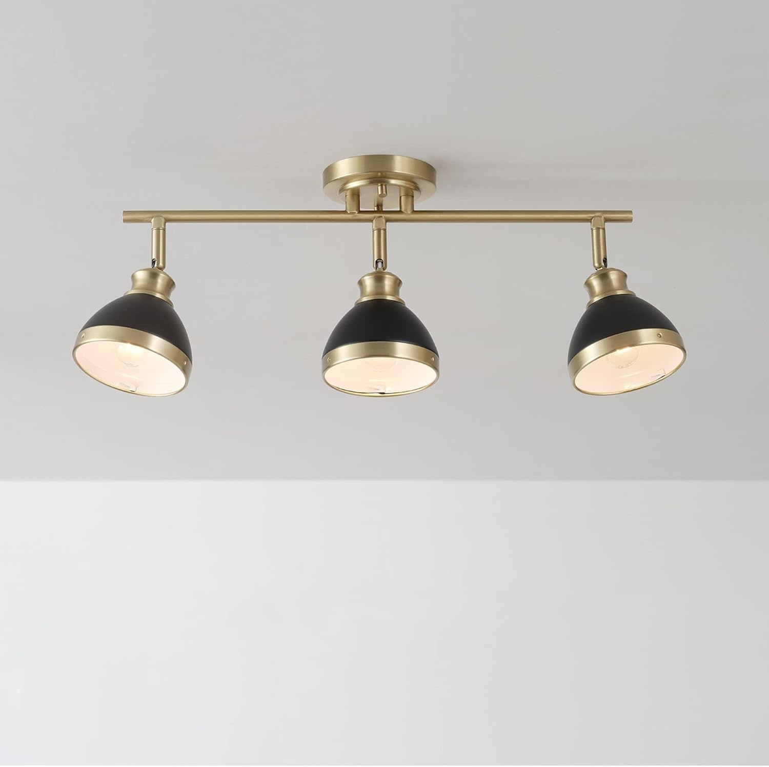 image:imageGlobe Electric 59767 Mabel 3Light Track Lighting Antique Brass Frosted Glass Shades Bulbs Included GoldMatte Brass Beckett