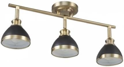 image:imageGlobe Electric 59767 Mabel 3Light Track Lighting Antique Brass Frosted Glass Shades Bulbs Included GoldMatte Brass Beckett