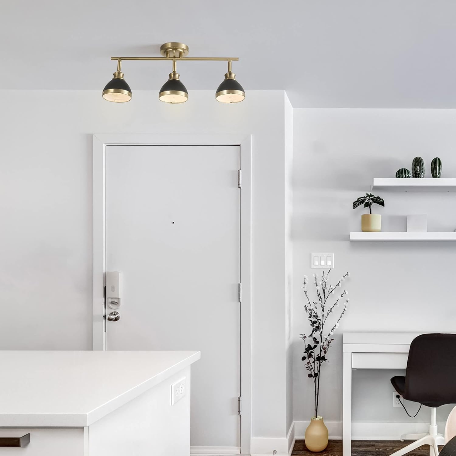 image:imageGlobe Electric 59767 Mabel 3Light Track Lighting Antique Brass Frosted Glass Shades Bulbs Included GoldMatte Brass Beckett