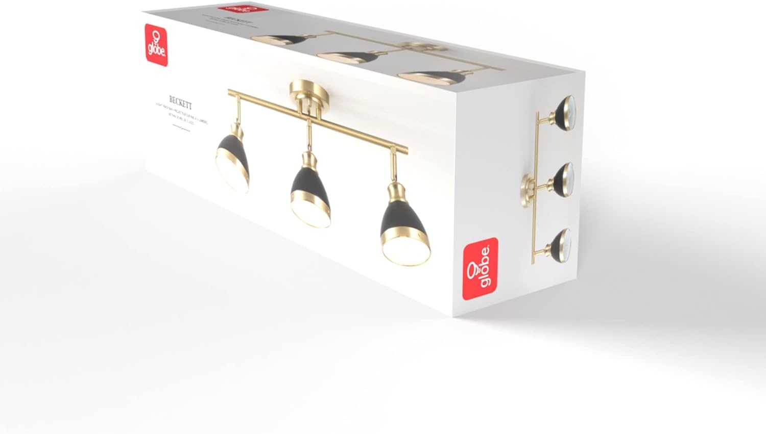 image:imageGlobe Electric 59767 Mabel 3Light Track Lighting Antique Brass Frosted Glass Shades Bulbs Included GoldMatte Brass Beckett