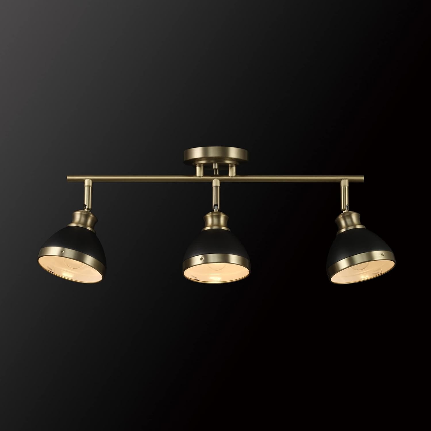image:imageGlobe Electric 59767 Mabel 3Light Track Lighting Antique Brass Frosted Glass Shades Bulbs Included GoldMatte Brass Beckett