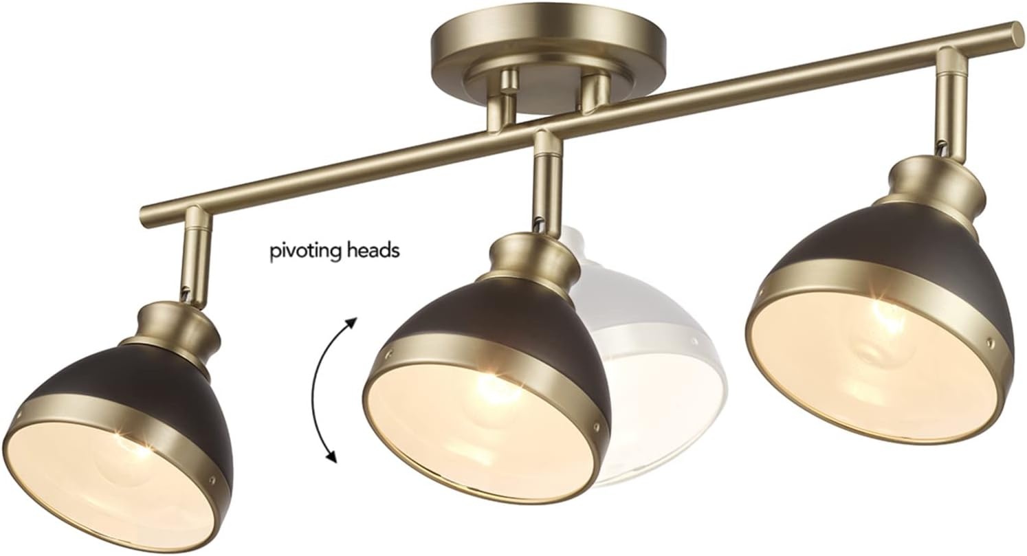 image:imageGlobe Electric 59767 Mabel 3Light Track Lighting Antique Brass Frosted Glass Shades Bulbs Included GoldMatte Brass Beckett
