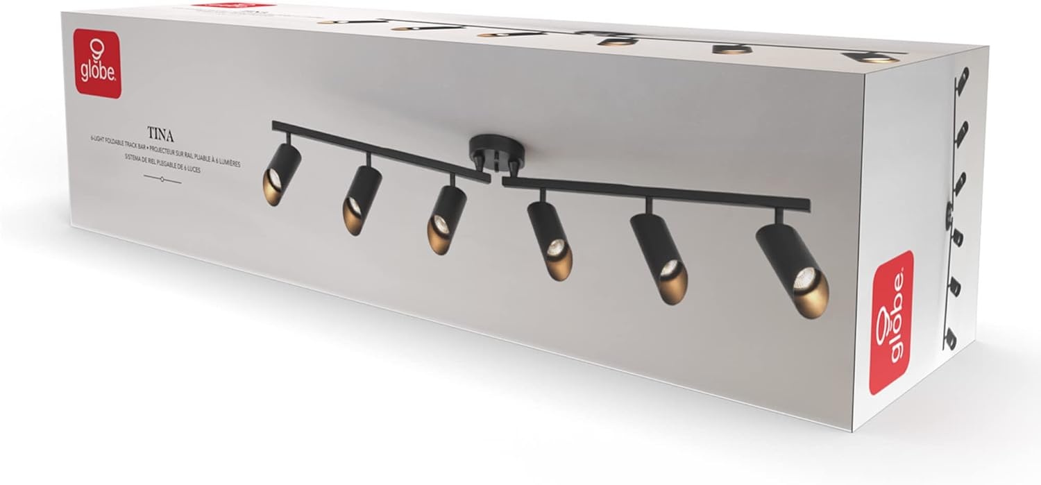 image:imageGlobe Electric 59969 Tempo 5Light Foldable Track Lighting Matte BlackBlack Christina 6Light