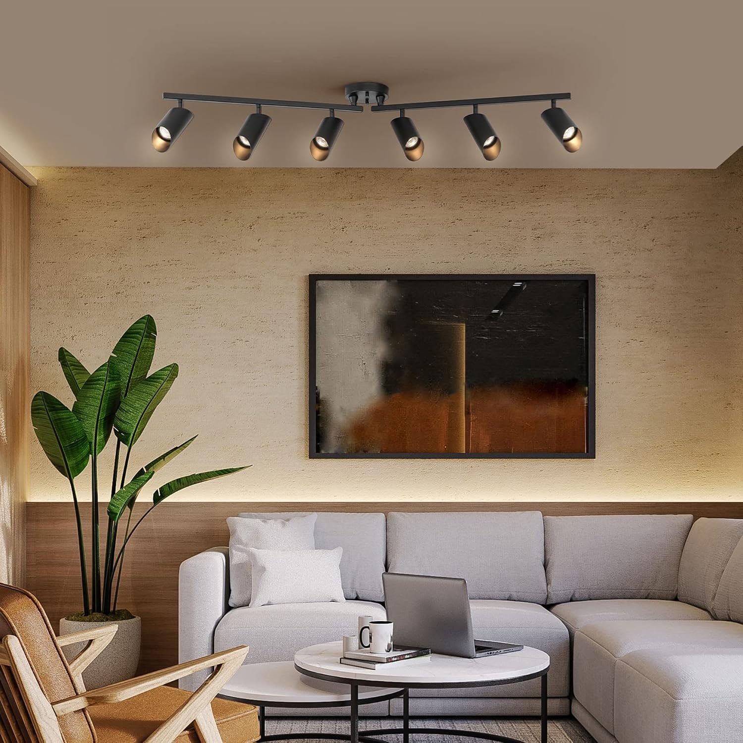 image:imageGlobe Electric 59969 Tempo 5Light Foldable Track Lighting Matte BlackBlack Christina 6Light