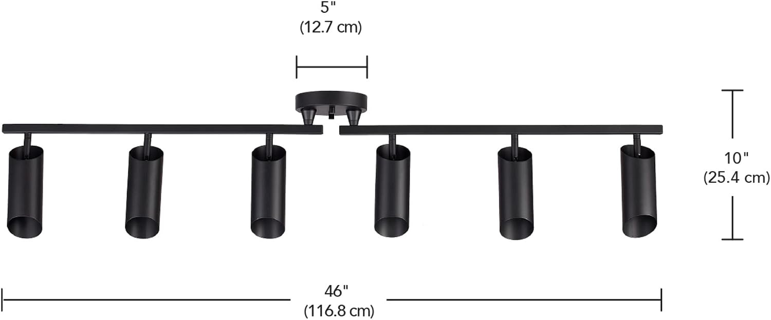 image:imageGlobe Electric 59969 Tempo 5Light Foldable Track Lighting Matte BlackBlack Christina 6Light