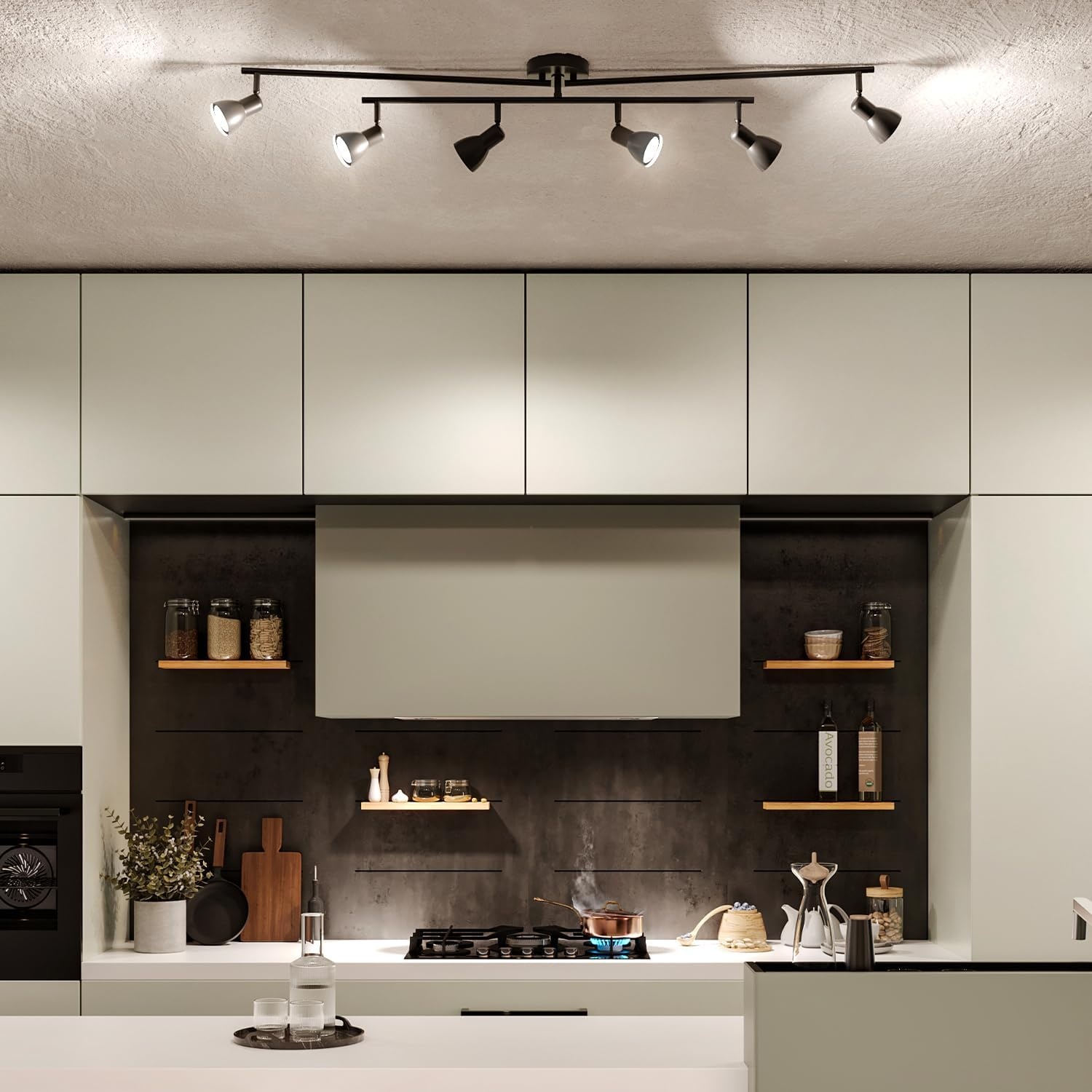 image:imageGlobe Electric 59969 Tempo 5Light Foldable Track Lighting Matte BlackBlack Clara 6Light