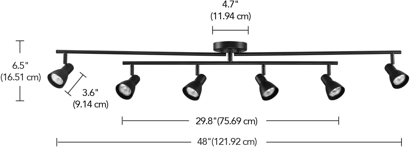 image:imageGlobe Electric 59969 Tempo 5Light Foldable Track Lighting Matte BlackBlack Clara 6Light