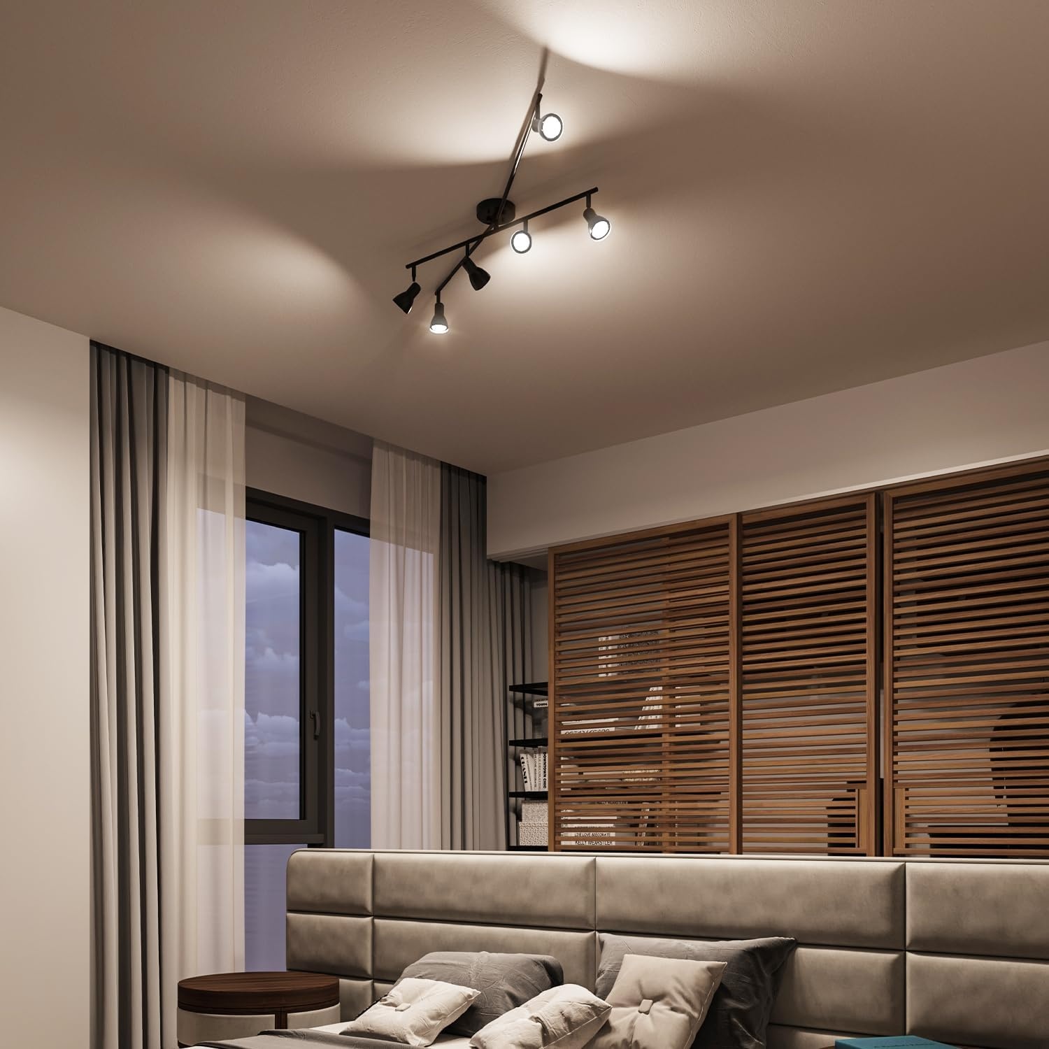 image:imageGlobe Electric 59969 Tempo 5Light Foldable Track Lighting Matte BlackBlack Clara 6Light