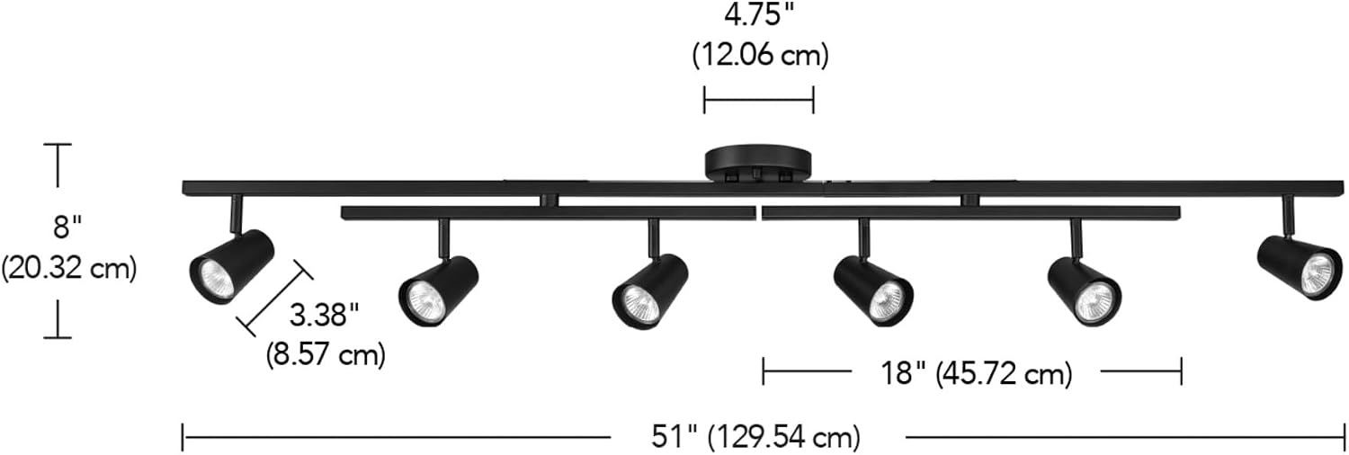 image:imageGlobe Electric 59969 Tempo 5Light Foldable Track Lighting Matte BlackBlack Ford 6Light