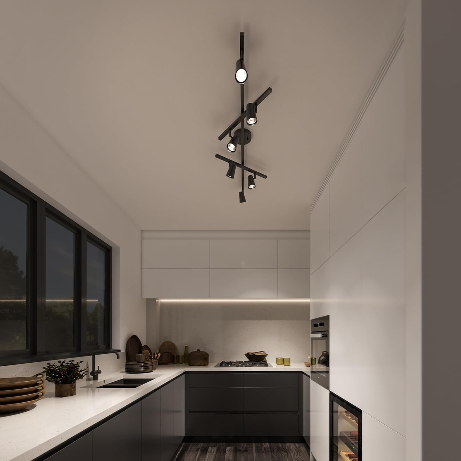 image:imageGlobe Electric 59969 Tempo 5Light Foldable Track Lighting Matte BlackBlack Ford 6Light