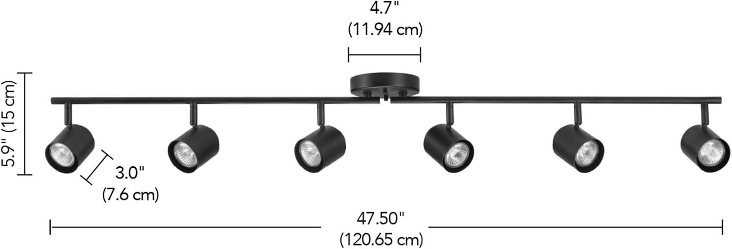 image:imageGlobe Electric 59969 Tempo 5Light Foldable Track Lighting Matte BlackBlack Walton 6Light