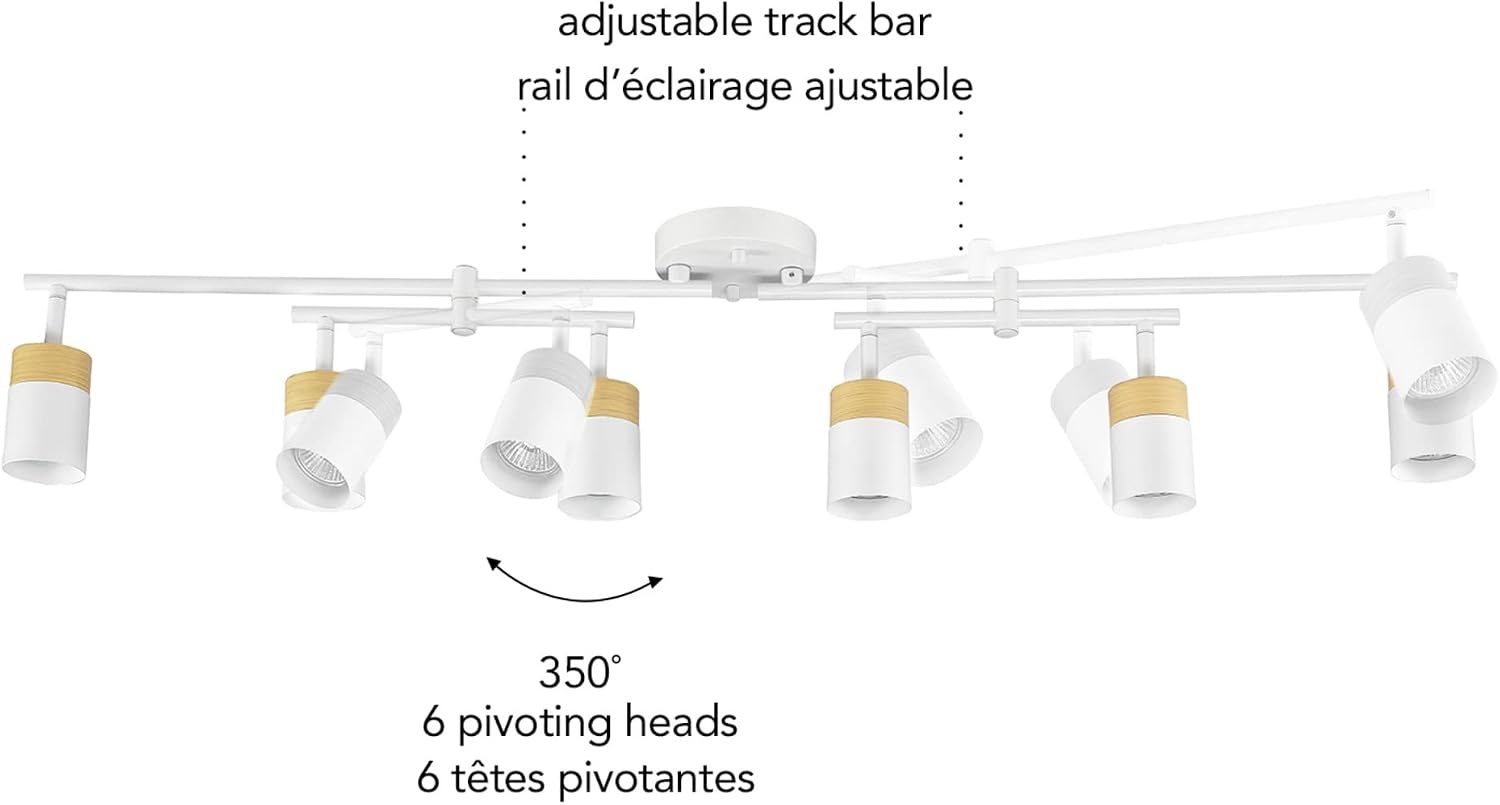 image:imageGlobe Electric 59969 Tempo 5Light Foldable Track Lighting Matte BlackWhite Hudson 6Light