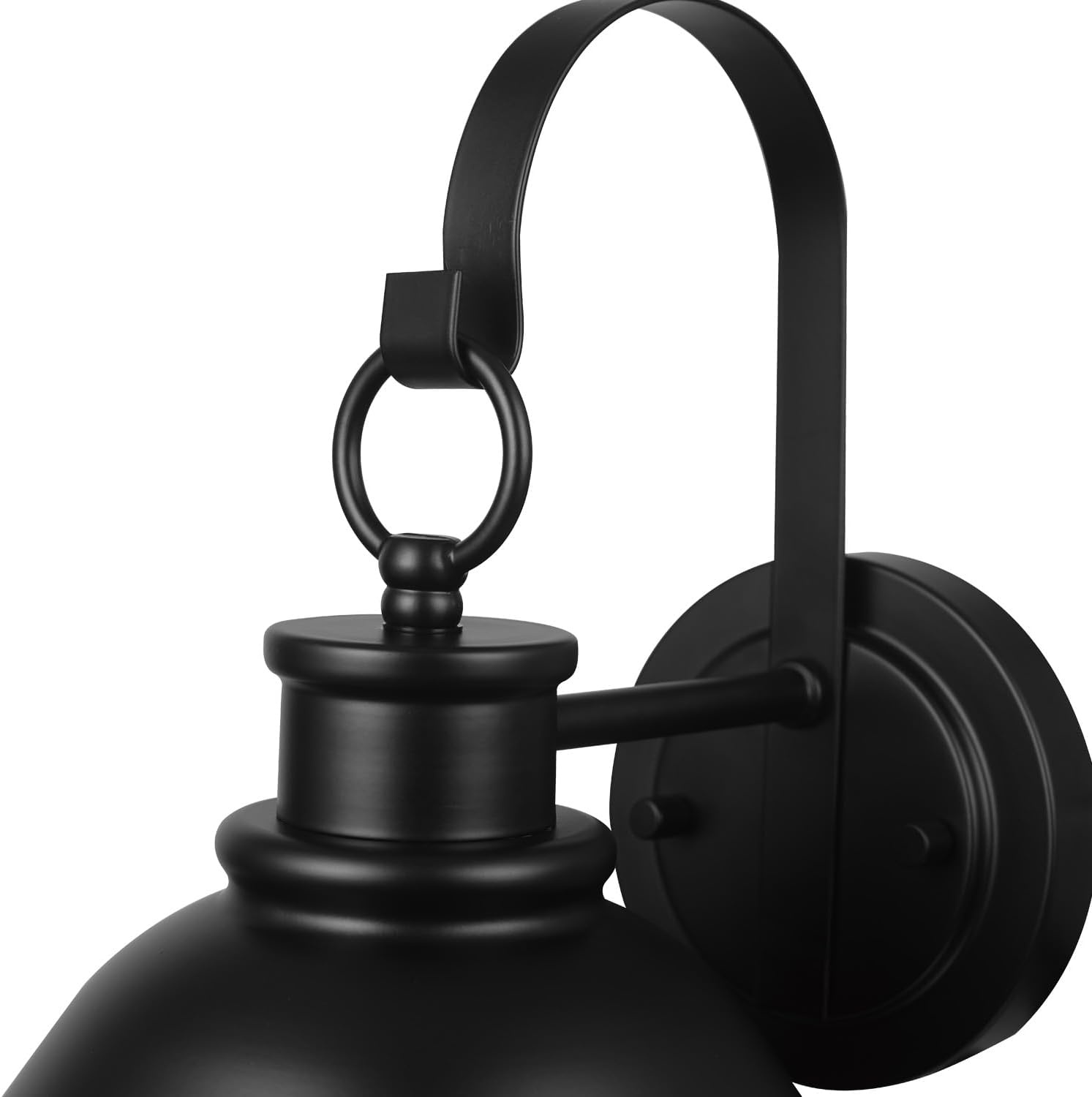 image:imageGlobe Electric 60000011 1Light Outdoor Wall Sconce Matte Black 10 Warehouse Shade Gooseneck Stem Porch Light Wall Lighting Patio Dcor