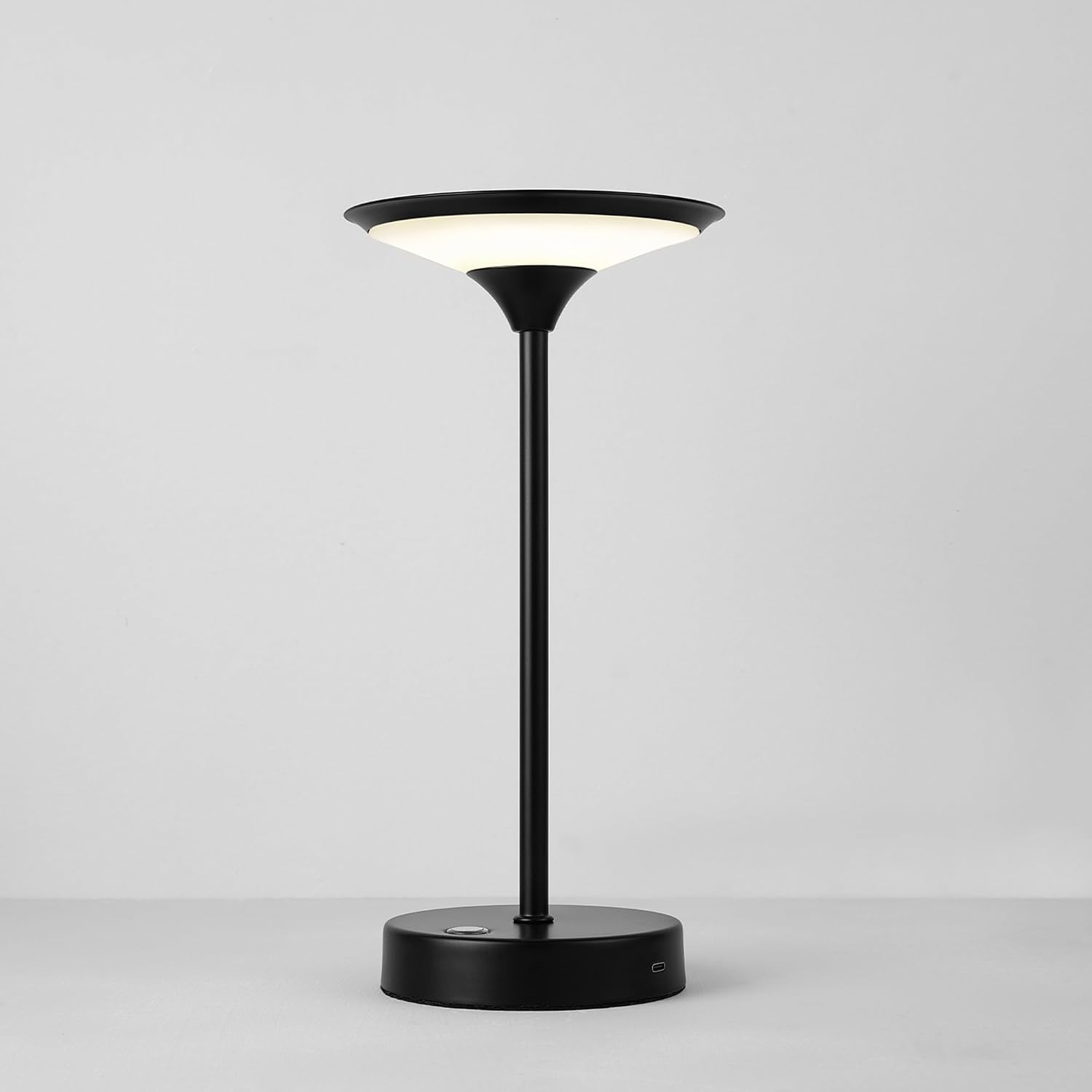 image:imageGlobe Electric 60000118 8 15W LED Integrated Outdoor Table Lamp Black Plugin Rechargeable Battery USBC Cable Frosted Acrylic Diffuser 4Step Dimmer Touch Switch Wet RatedBlack