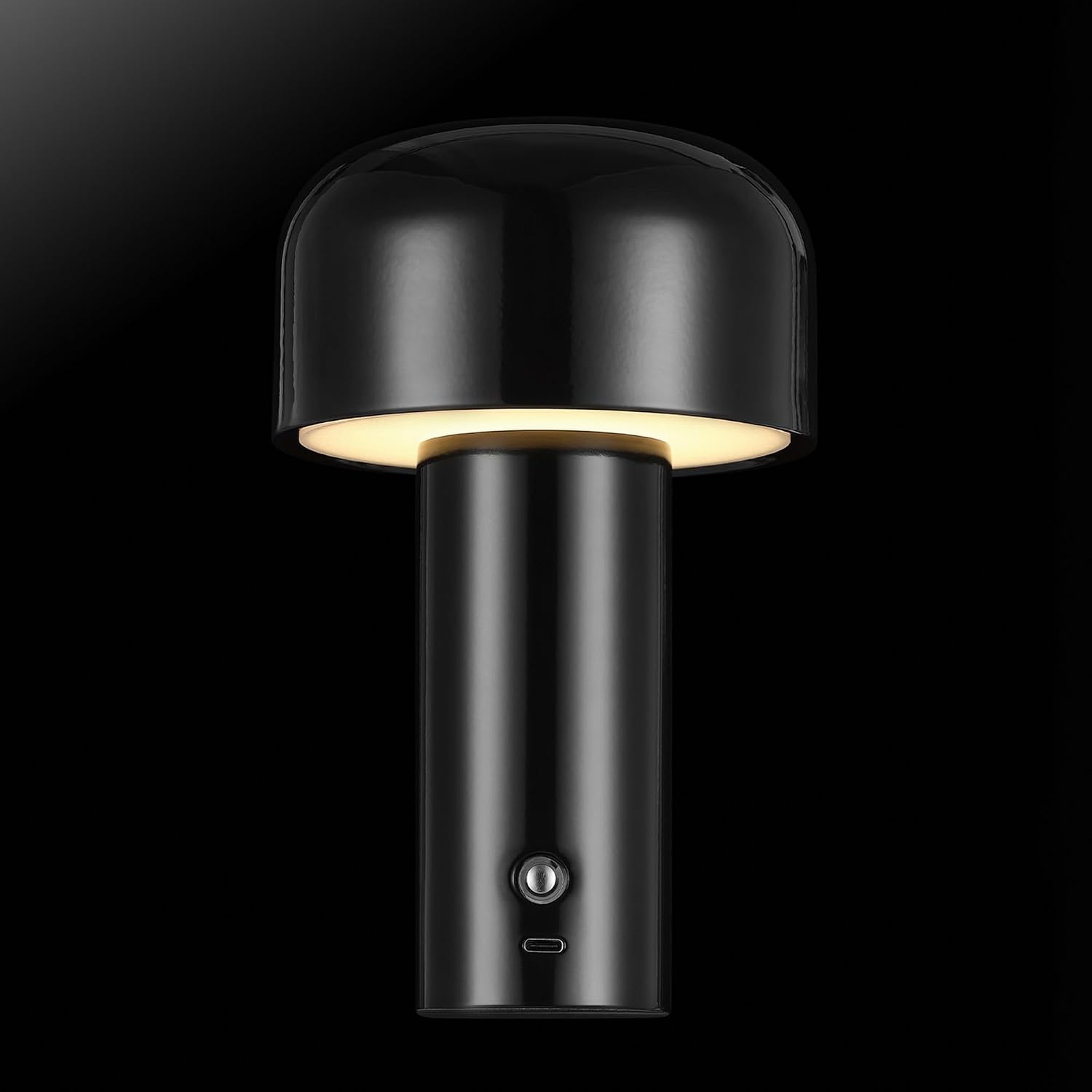 image:imageGlobe Electric 60000118 8 15W LED Integrated Outdoor Table Lamp Black Plugin Rechargeable Battery USBC Cable Frosted Acrylic Diffuser 4Step Dimmer Touch Switch Wet RatedBlack LED
