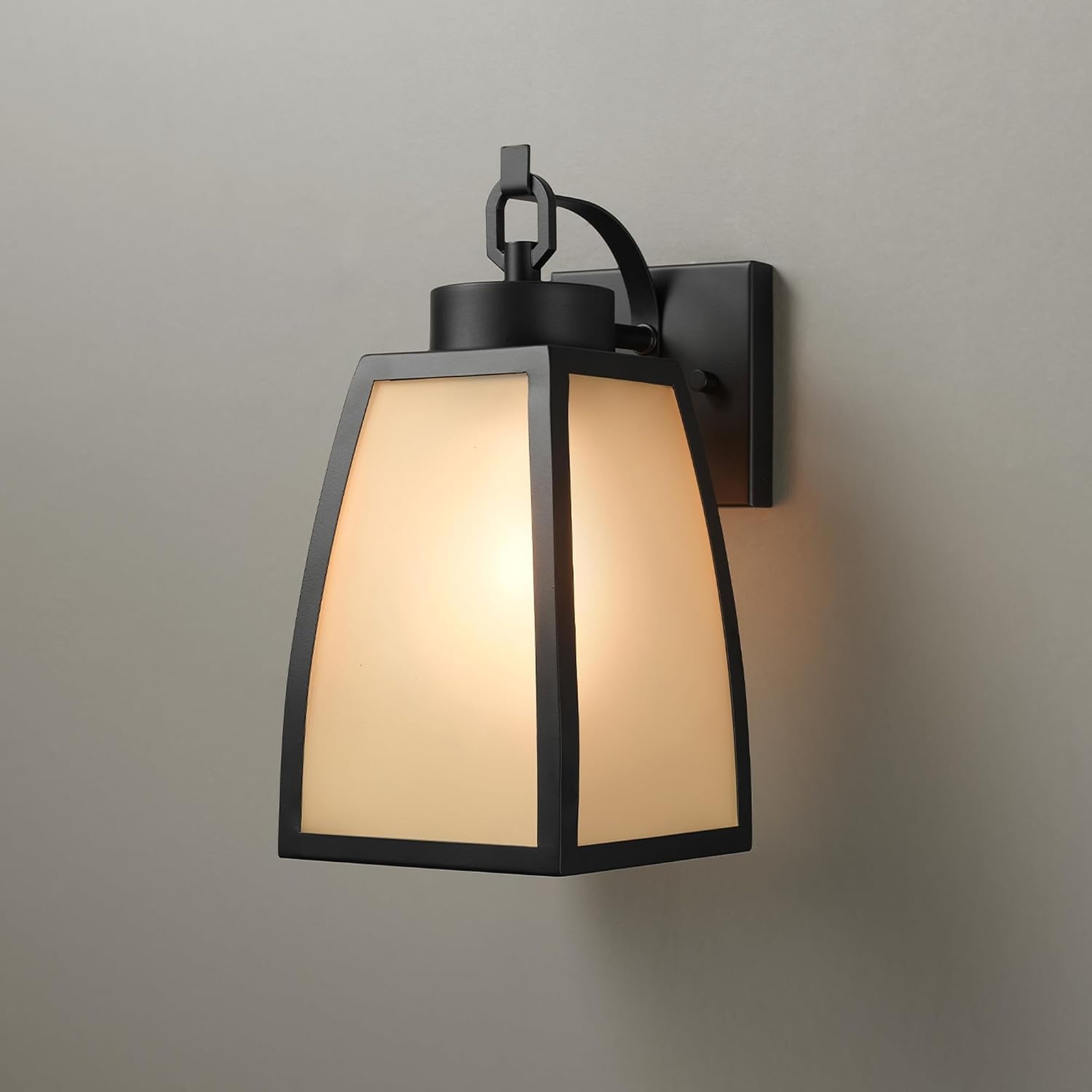 image:imageGlobe Electric 60000131 2Light Outdoor Wall Sconce Dark Bronze Matte Brass Accents Weatherproof Glass Door ClosureBlack Maris