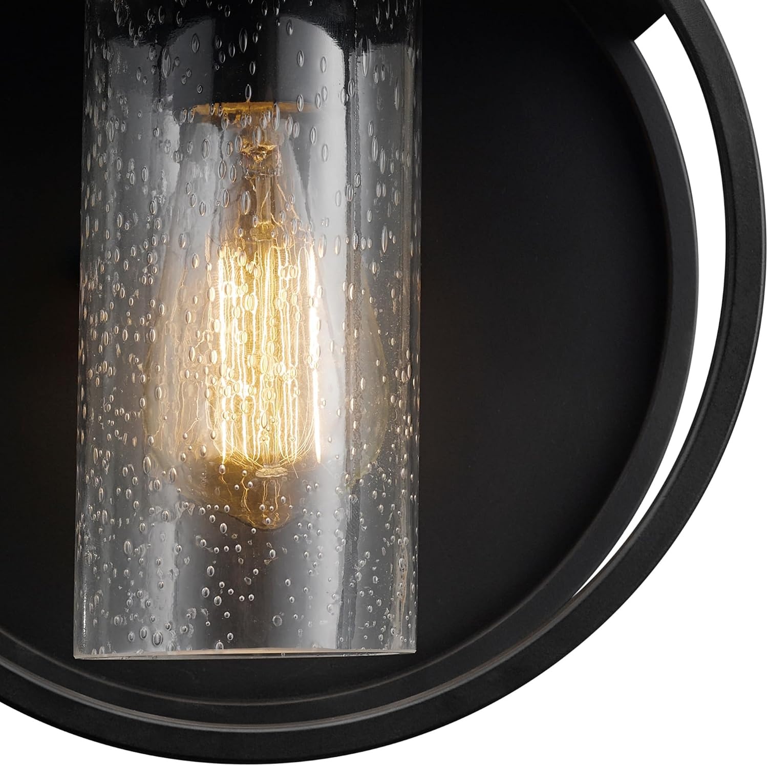 image:imageGlobe Electric 60000131 2Light Outdoor Wall Sconce Dark Bronze Matte Brass Accents Weatherproof Glass Door ClosureBlack Neruda