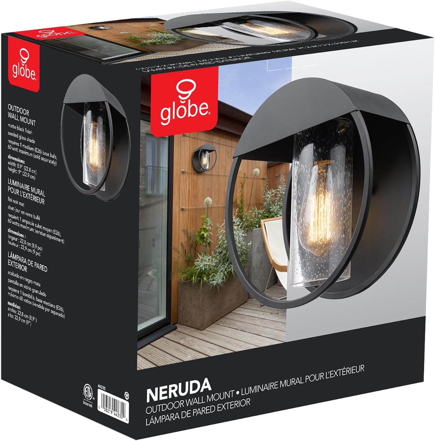 image:imageGlobe Electric 60000131 2Light Outdoor Wall Sconce Dark Bronze Matte Brass Accents Weatherproof Glass Door ClosureBlack Neruda