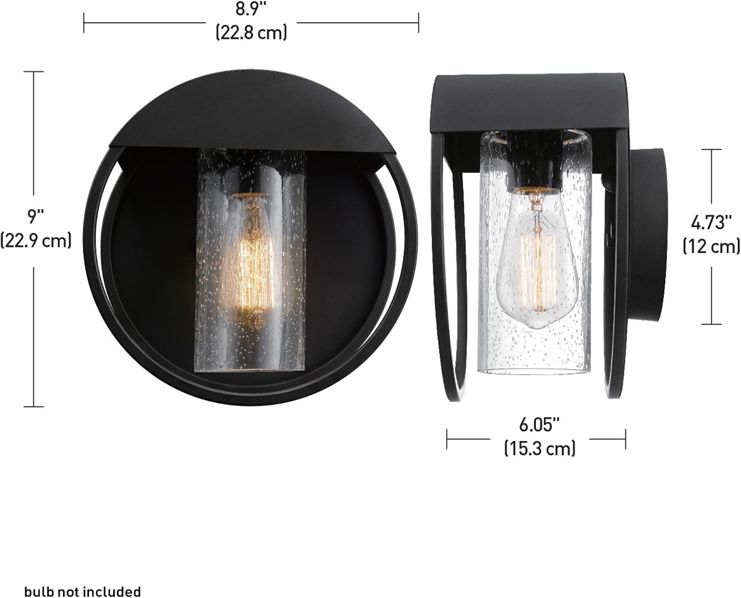 image:imageGlobe Electric 60000131 2Light Outdoor Wall Sconce Dark Bronze Matte Brass Accents Weatherproof Glass Door ClosureBlack Neruda
