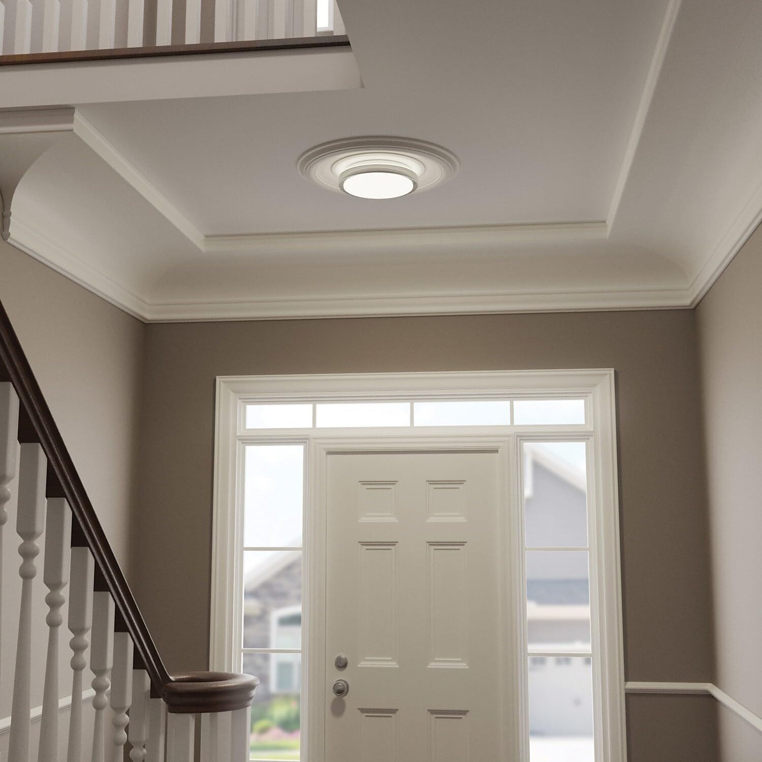 image:imageGlobe Electric 60839 WiFi Smart 11 Flush Mount Ceiling Light Brushed Nickel No Hub Required Voice Activated Energy Star 16 W Multicolor Changing RGB White 2000K 5000K 1120 Lumens 80 CRIBrushed Nickel