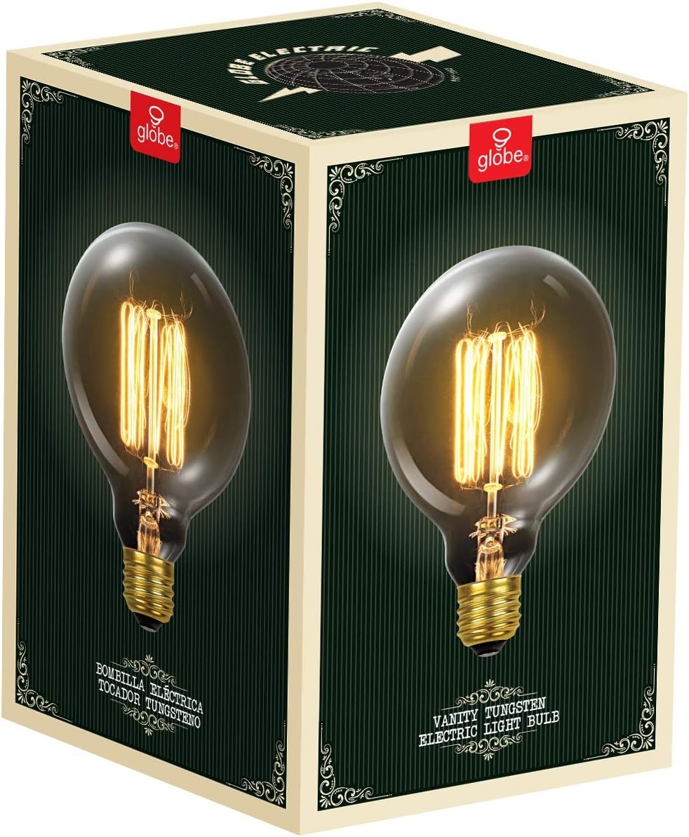 image:imageGlobe Electric 60W Vintage Edison G30 Vanity Tungsten Incandescent Filament Light Bulb E26 Standard Base 245 Lumens1 Count Pack of 1