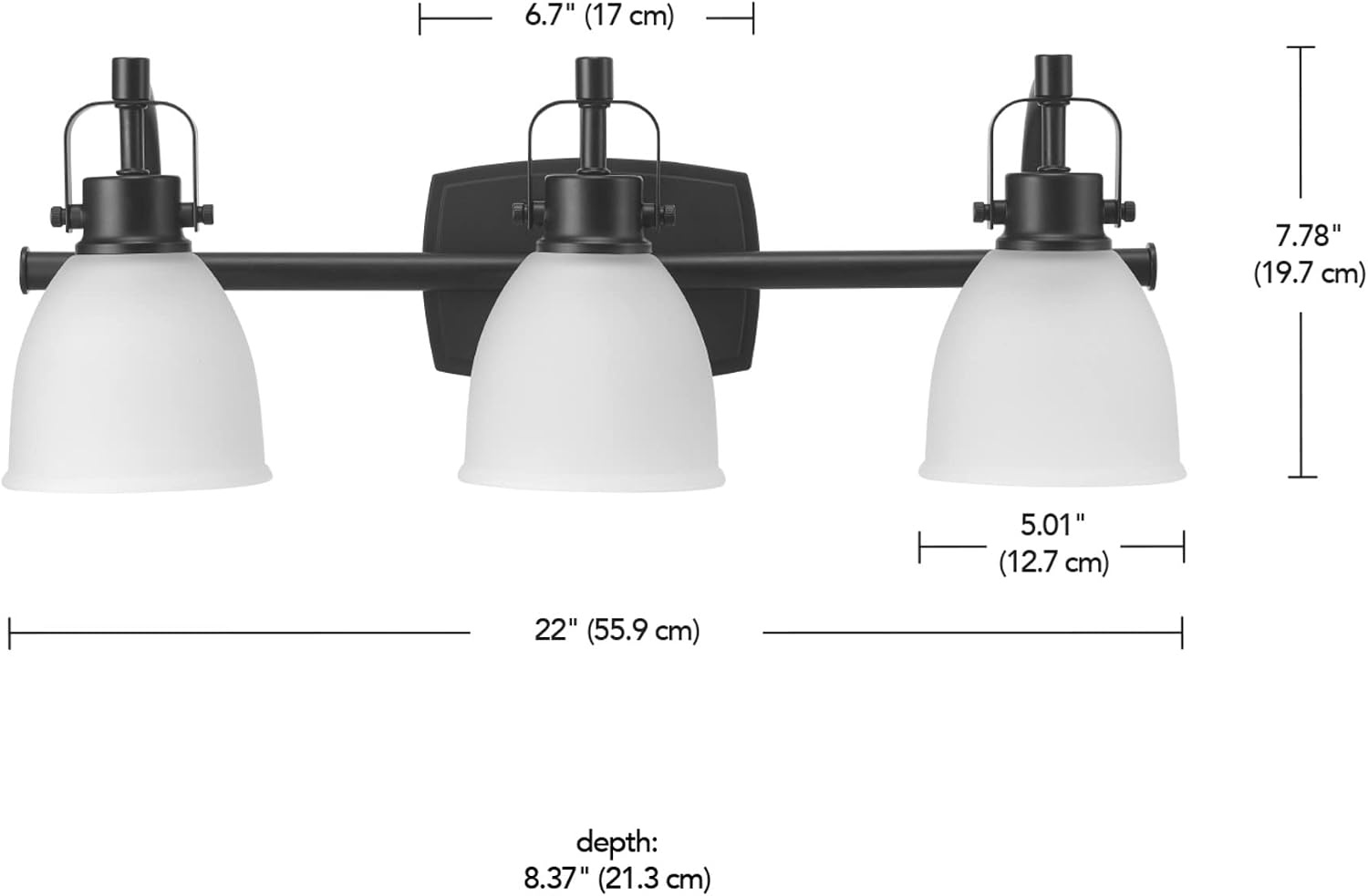 image:imageGlobe Electric 63000104 3Piece Bath Accessories Satin Nickel Finish 15 2Light Vanity Light Alabaster Glass Shades Toilet Paper Holder Towel Ring Bathroom Dcor Home EssentialsMatte Black LED