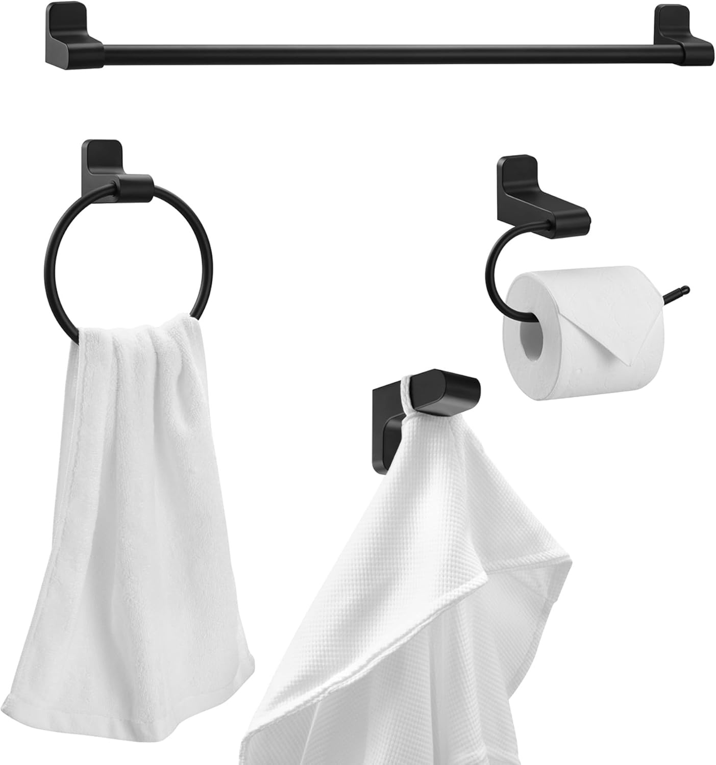 image:imageGlobe Electric 63000104 3Piece Bath Accessories Satin Nickel Finish 15 2Light Vanity Light Alabaster Glass Shades Toilet Paper Holder Towel Ring Bathroom Dcor Home EssentialsBlack Linen Shades