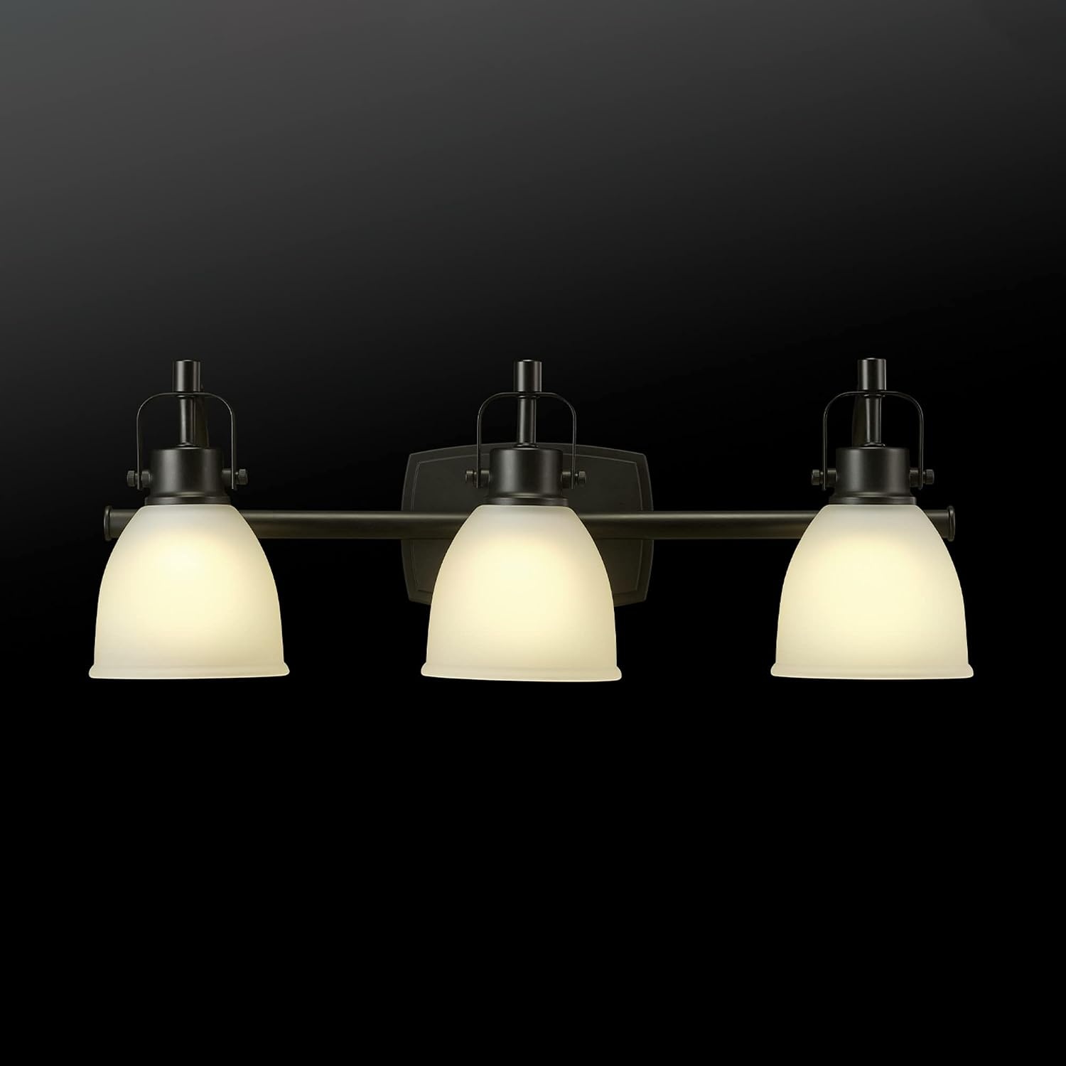 image:imageGlobe Electric 63000104 3Piece Bath Accessories Satin Nickel Finish 15 2Light Vanity Light Alabaster Glass Shades Toilet Paper Holder Towel Ring Bathroom Dcor Home EssentialsMatte Black LED