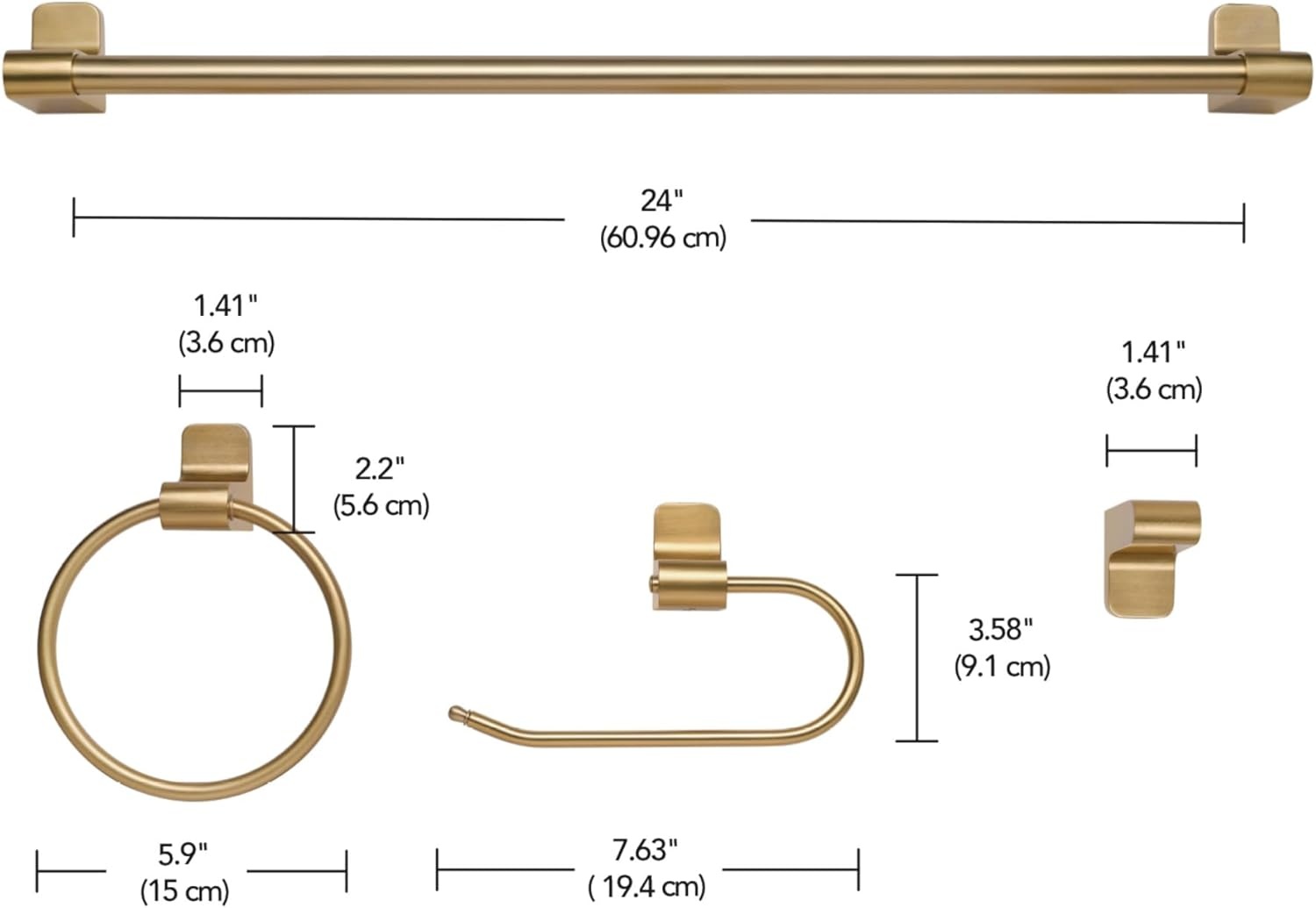 image:imageGlobe Electric 63000104 3Piece Bath Accessories Satin Nickel Finish 15 2Light Vanity Light Alabaster Glass Shades Toilet Paper Holder Towel Ring Bathroom Dcor Home EssentialsGold